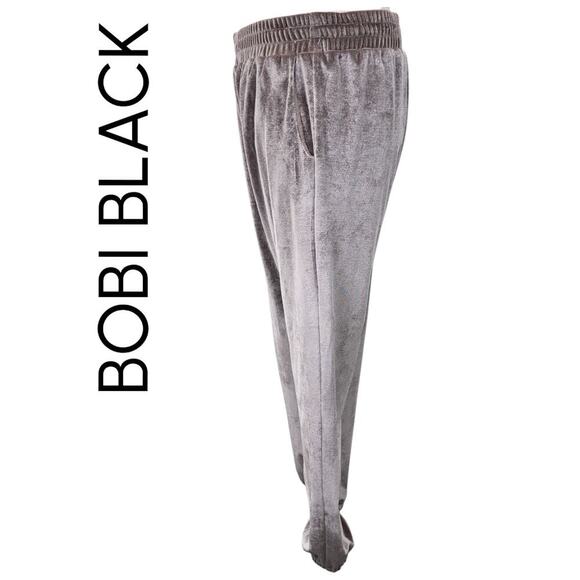 NWOT bobi BLACK Velour‎ Velvet Joggers Pink Mauve Size Large Barbiecore Softgirl - Picture 4 of 7